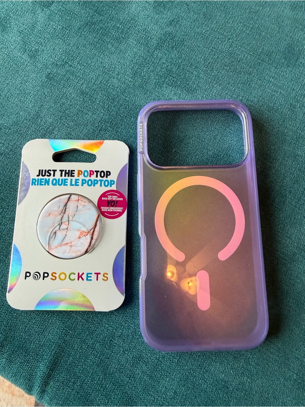 PopSocket Purple Iridescent Magnetic Phone Case with Marble PopTop